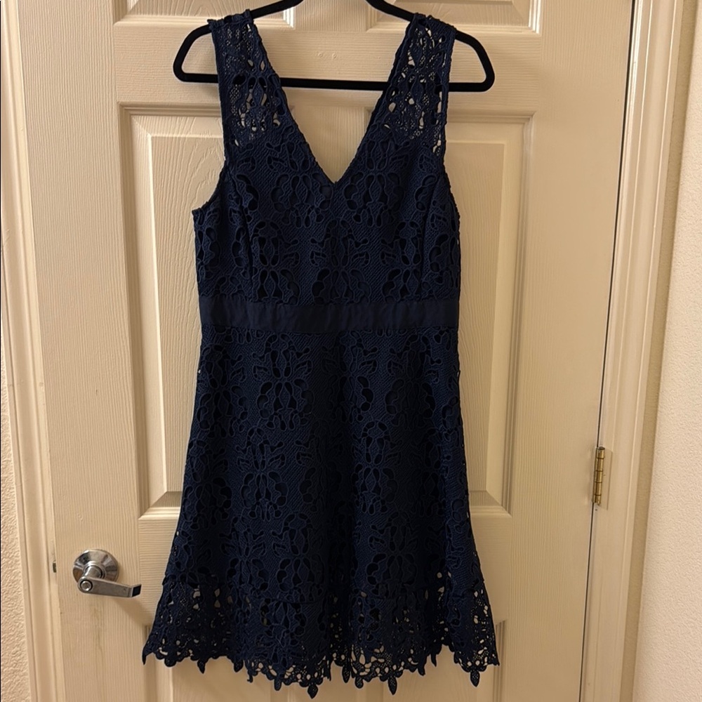 Banana Republic Blue Sleeveless V-Neck Midi Dress